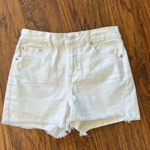 GAP White Jean shorts with a raw hem